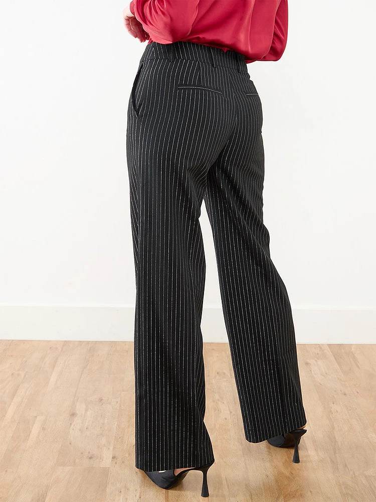 Hannah Pinstripe Wide Trouser