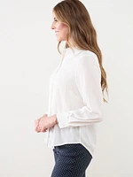 Relaxed Fit Button Front Blouse