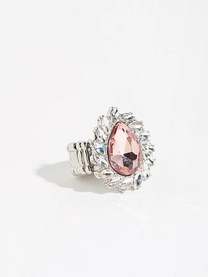 Tear Drop Crystal Stretch Ring