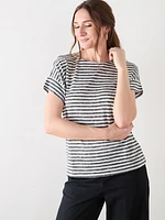 Short Sleeve Yarn Dye Stripe Tee