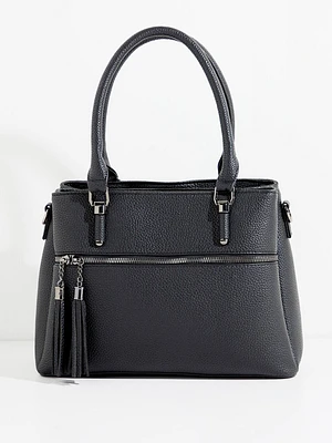 Multi-Compartment Tassel Front Bag