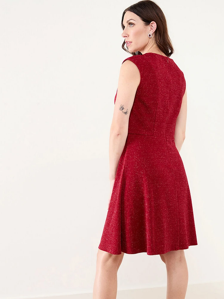 Jewelled Neckline Fit 'N Flare Dress