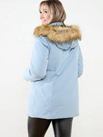 Petite Vegan Down Parka with Removable Hood