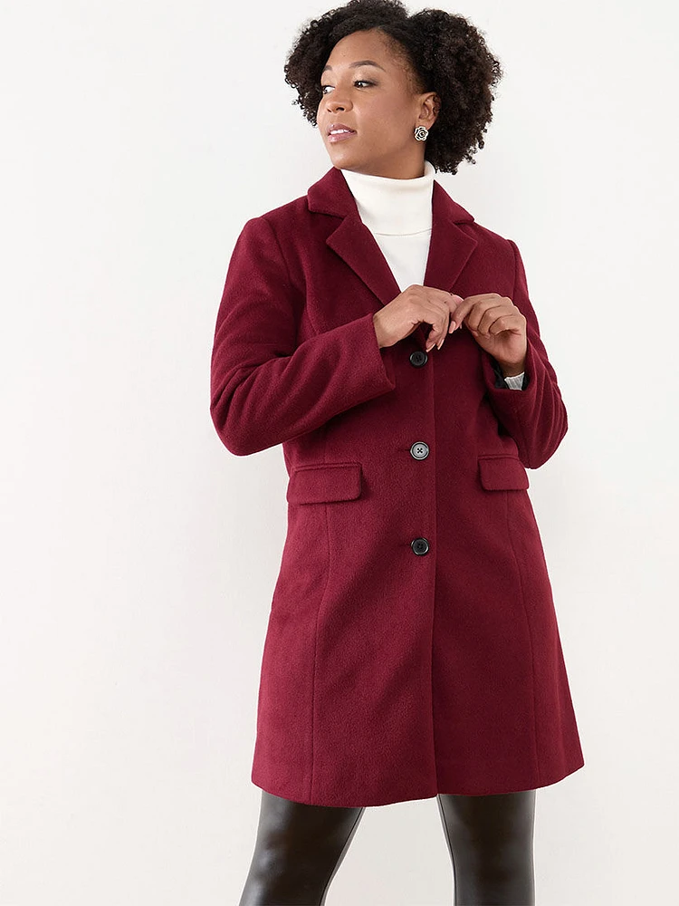 Petite Classic Faux Wool Coat