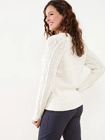 Speckle Cable Knit Pullover Sweater