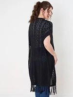 Short Sleeve Crochet Pointelle Coverup