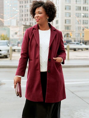 Petite Classic Faux Wool Coat