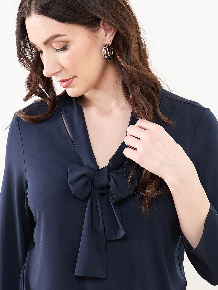 Soft Knit Top with Tie Detail