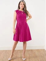 Jewelled Neckline Fit 'N Flare Dress