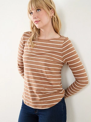 Long Sleeve Boat Neck T-Shirt