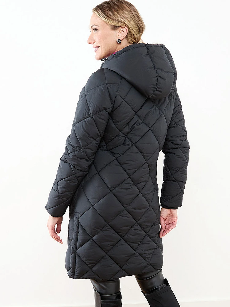 Diamond Quilted Vegan Down Coat