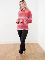 Petite Spacedye Cowl Neck Pullover Sweater