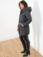 Petite Vegan Hooded Coat