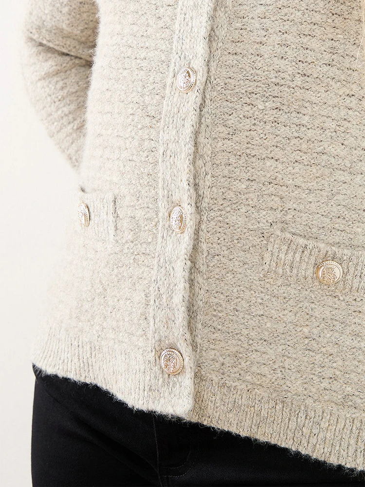 Petite Button-Front Cardigan