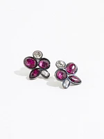 Blackberry/Crystal Cluster Earrings