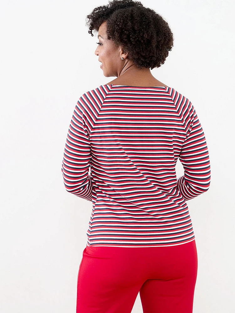 Petite 3/4 Sleeve Cotton-Blend Top