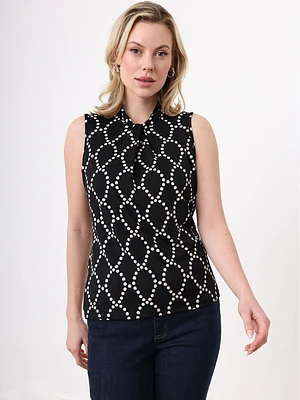 Petite Sleeveless Twist Neck Top by Jules & Leopold