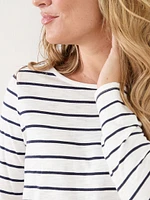 Petite Long Sleeve Boat Neck T-Shirt