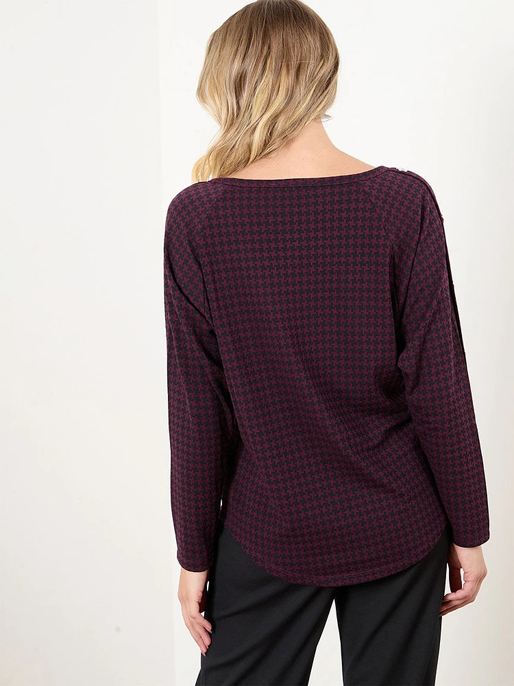 Lightweight Knit Top with Button Detail