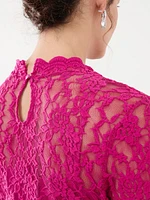 Mock Neck Lace Top with Cami