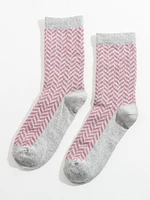 Chevron Patterned Crew Socks