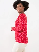 Petite Long Sleeve Cowl Neck Top