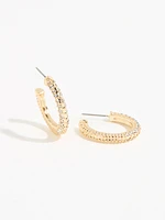 Gold/Pearl/Rhinestone Hoop Earring Trio