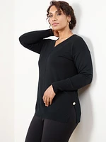 Petite Drop Shoulder Tunic Sweater