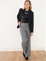 Tonia Houndstooth Wide Leg Pant