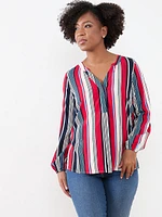 Petite Split Neck Blouse