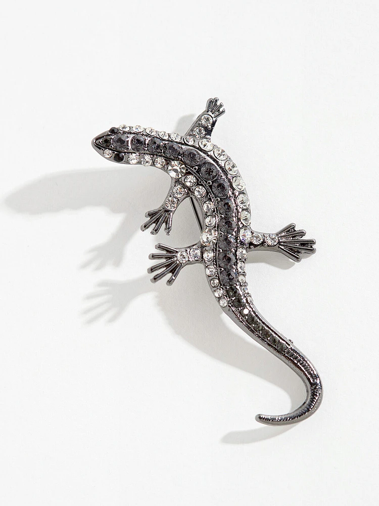 Rhinestone Gecko Pin