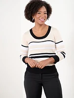 Petite 3/4 Sleeve Scoop Neck Sweater