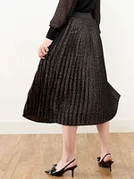 Pleated Leopard Skirt