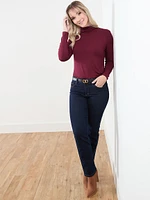 Petite Stretch Jersey Turtleneck Top