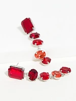 Faceted Crimson Stone Dangle Earrings