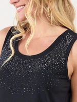 Sleeveless Embellished Relax Fit Top