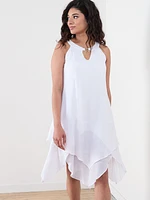 Petite Halter Neck Gauze Midi Dress