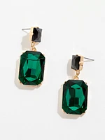 Double Emerald Stone Danlge Earring