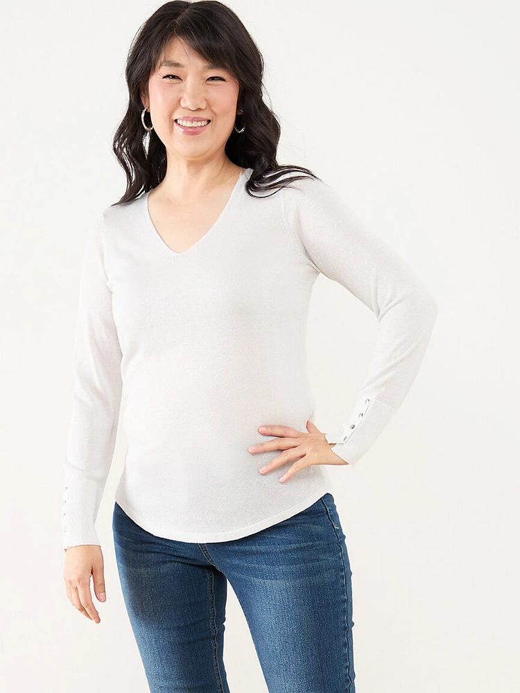 V-Neck Pullover Sweater