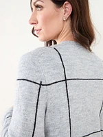 Long Windowpane Cardigan