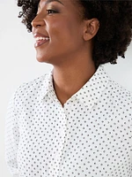 Petite Collared Button Front Shirt