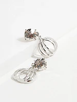 Silver Pumpkin Earrings with Cubic Zirconia