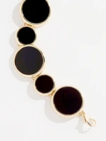 Gold and Black Round Stone Bracelet