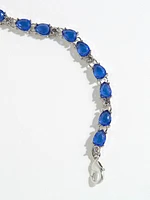 Blue Crystal Silver Bracelet