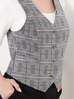 Plaid Button-Front Vest