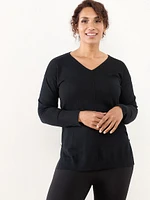 Petite Drop Shoulder Tunic Sweater