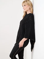 Cable Knit Poncho Sweater