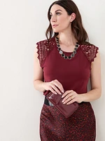 Lace Cap Sleeve Top