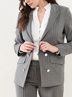 The Associate Open-Front Striped Blazer