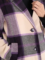 Woven Pattern Wool-Blend Top Coat